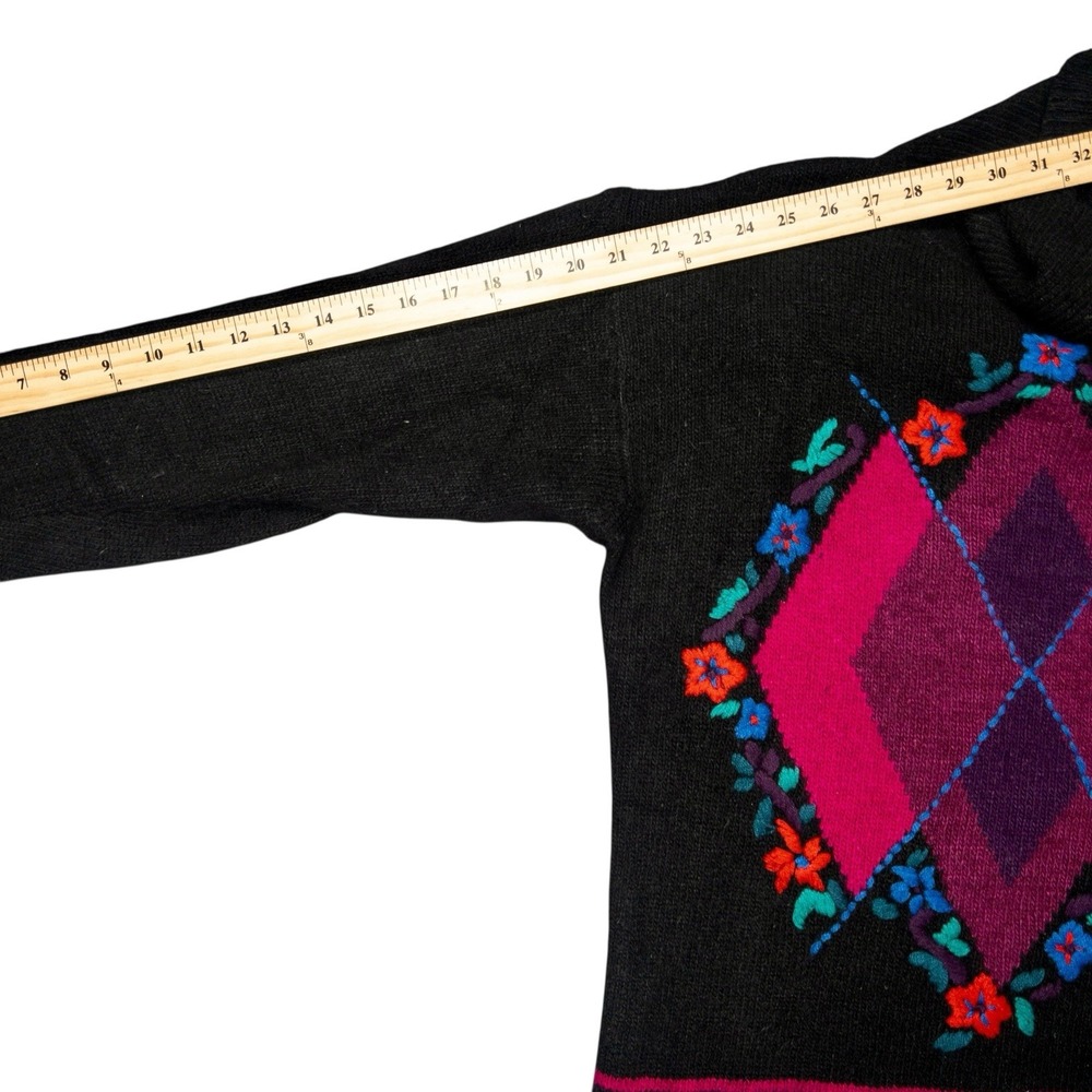 Vtg NWT Boundary Waters Argyle Geometric Sweater Silk Rabbit Hair Wool Womens‎ M - Picture 9 of 10